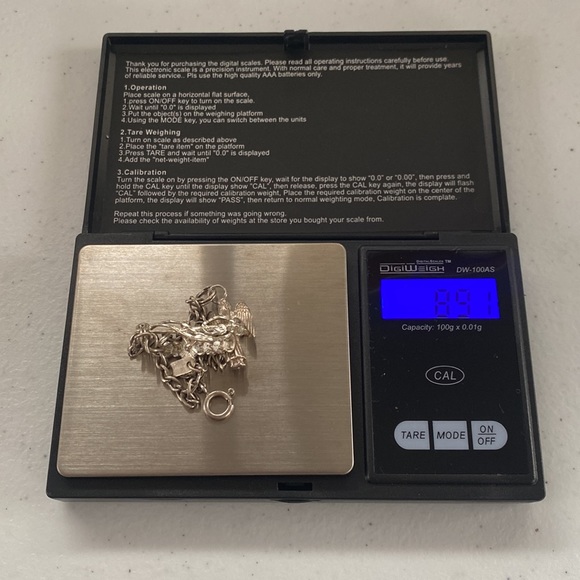 Sterling Silver Charm Bracelet With Three Charms Included - Picture 14 of 15